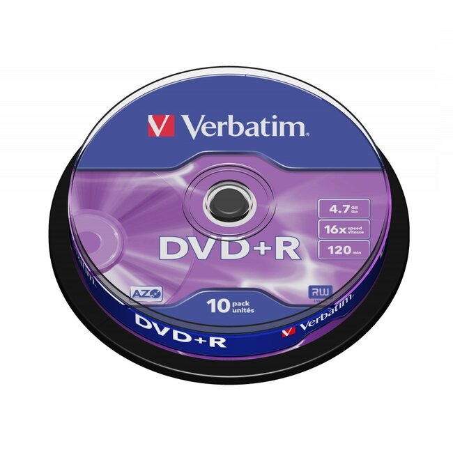 Verbatim DVD+R discs op spindel - 16-speed - 4,7 GB / 10 stuks