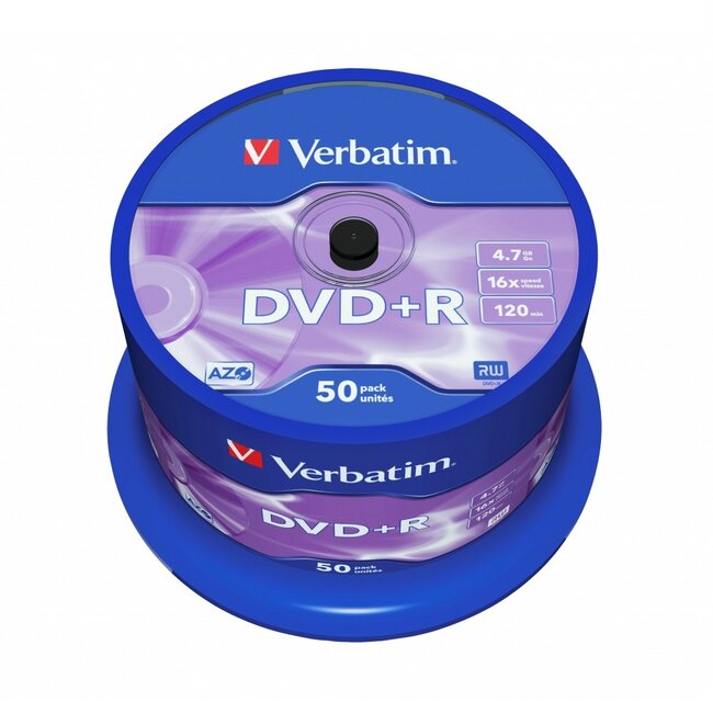Verbatim DVD+R discs op spindel - 16-speed - 4,7 GB / 50 stuks
