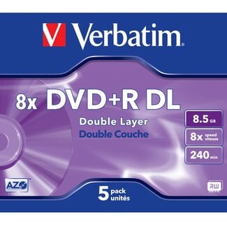 Verbatim Verbatim DVD+R Double Layer discs in Jewel Case - 8-speed - 8,5 GB / 5 stuks