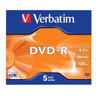 Verbatim Verbatim DVD-R discs in Jewel Case - 16-speed - 4,7 GB / 5 stuks