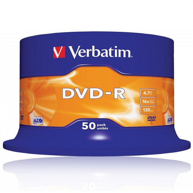 Verbatim DVD-R discs op spindel - 16-speed - 4,7 GB / 50 stuks