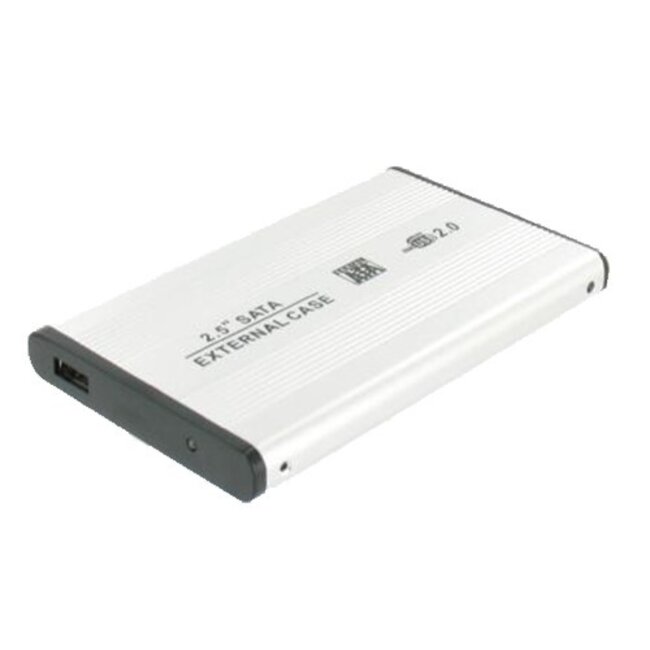 HDD behuizing voor 2.5'' SATA HDD/SSD - USB2.0 / zilver