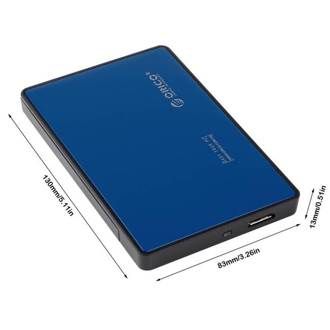Orico HDD behuizing voor 2,5'' SATA HDD/SSD - USB3.0 (Micro USB) / kunststof / blauw