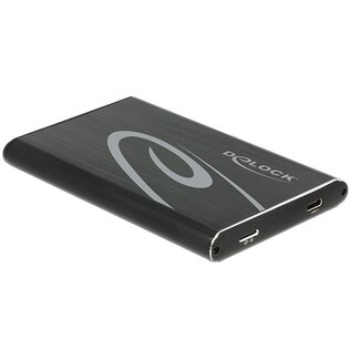 DeLOCK DeLOCK HDD behuizing voor 2,5'' SATA HDD/SSD (9,5mm) - USB3.1 / zwart