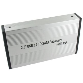 Dolphix HDD behuizing voor 3.5'' SATA HDD - USB2.0 / zilver