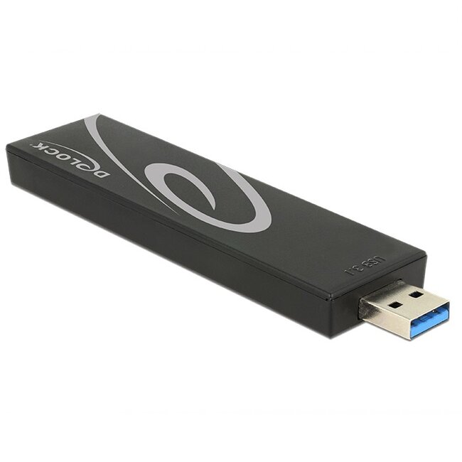 DeLOCK externe behuizing voor M.2 SSD (max. 80mm) - USB3.1 / zwart