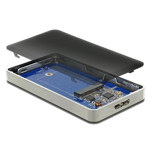 DeLOCK externe behuizing met encryptie voor M.2 SSD (max. 42mm) - USB3.0 / zwart