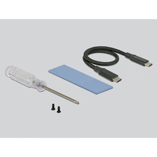 DeLOCK externe behuizing voor M.2 NVMe PCIe SSD (max. 80mm) - USB3.1 (USB-C) / zwart