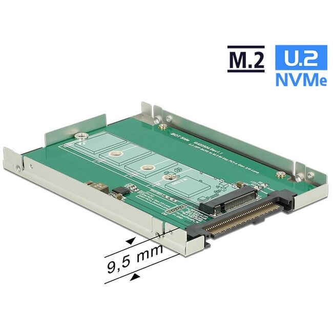 DeLOCK 2,5'' U.2 SFF-8639 behuizing voor M.2 NVMe PCIe SSD (max. 80mm) / zilver