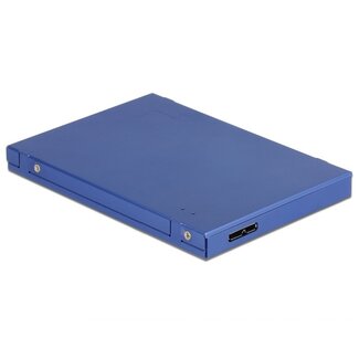 DeLOCK DeLOCK externe 2,5'' behuizing voor M.2 SSD (max. 80mm) / mSATA SSD (half size / full size) - USB3.1 / blauw