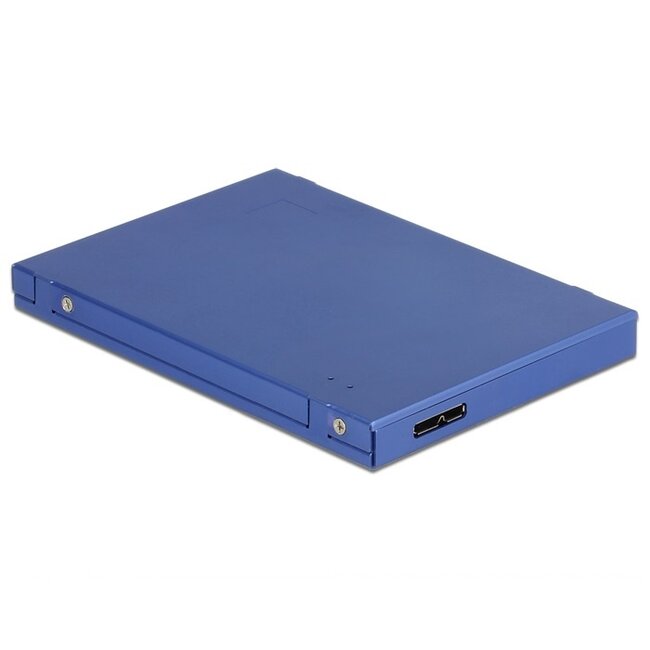 DeLOCK externe 2,5'' behuizing voor M.2 SSD (max. 80mm) / mSATA SSD (half size / full size) - USB3.1 / blauw