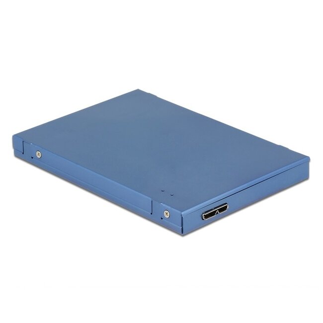 DeLOCK externe 2,5'' behuizing voor M.2 SSD (max. 80mm) / mSATA SSD (half size / full size) - USB3.1 / blauw