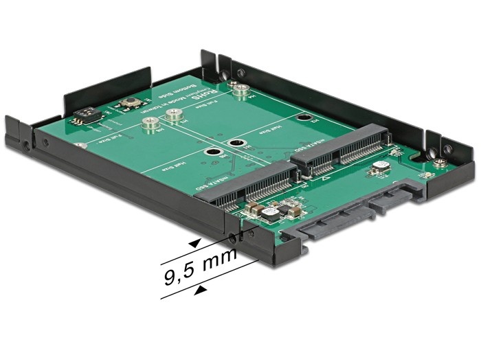 DeLOCK Konvert. SATA 22P>2x mSATA+ Raid adapter