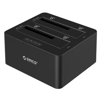 Orico Orico Dual Bay Docking Station voor 2x 2,5'' en/of 3,5'' SATA HDD/SSD - USB3.0 / zwart