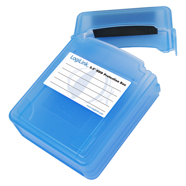 Afsluitbare bescherm box voor 2x 2,5'' HDD/SSD / blauw