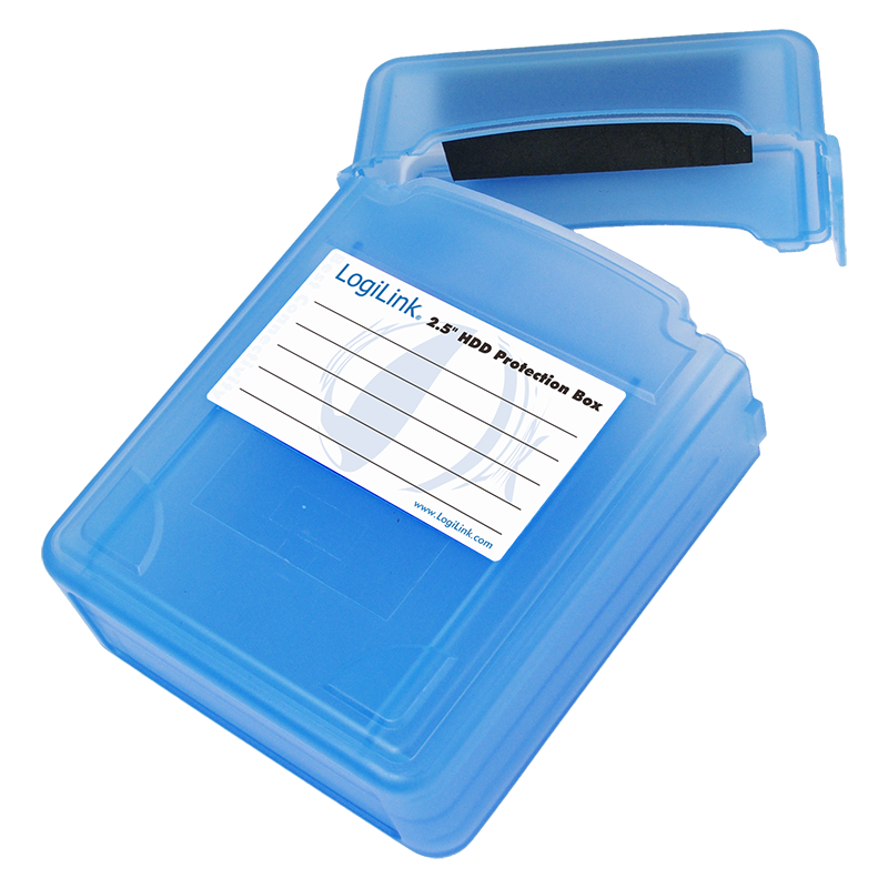 Afsluitbare bescherm box voor 2x 2,5''HDD/SSD / blauw | LogiLink