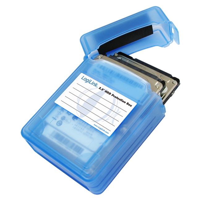 Afsluitbare bescherm box voor 2x 2,5'' HDD/SSD / blauw