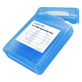 LogiLink Afsluitbare bescherm box voor 3,5'' HDD / blauw