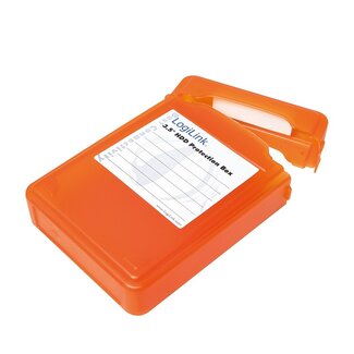 LogiLink Afsluitbare bescherm box voor 3,5'' HDD / oranje