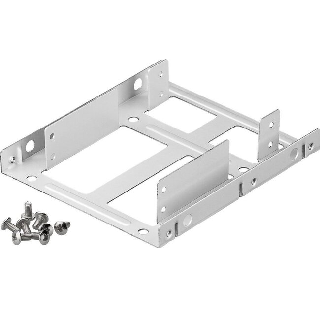 2x 2,5'' HDD/SSD naar 3,5'' slot montage frame / zilver