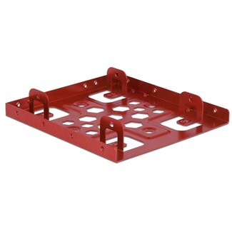 DeLOCK Premium 2x 2,5'' HDD/SSD naar 3,5'' slot montage frame / aluminium / rood