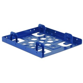 DeLOCK Premium 2x 2,5'' HDD/SSD naar 3,5'' slot montage frame / aluminium / blauw