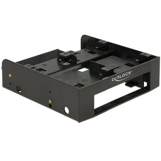 DeLOCK 2x 2,5'' HDD/SSD + 1x 3,5'' HDD/drive of 3x 2,5'' HDD/SSD naar 5,25'' slot montage frame / zwart