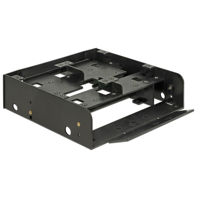 2x 2,5'' HDD/SSD + 1x 3,5'' HDD/drive of 3x 2,5'' HDD/SSD naar 5,25'' slot montage frame / zwart