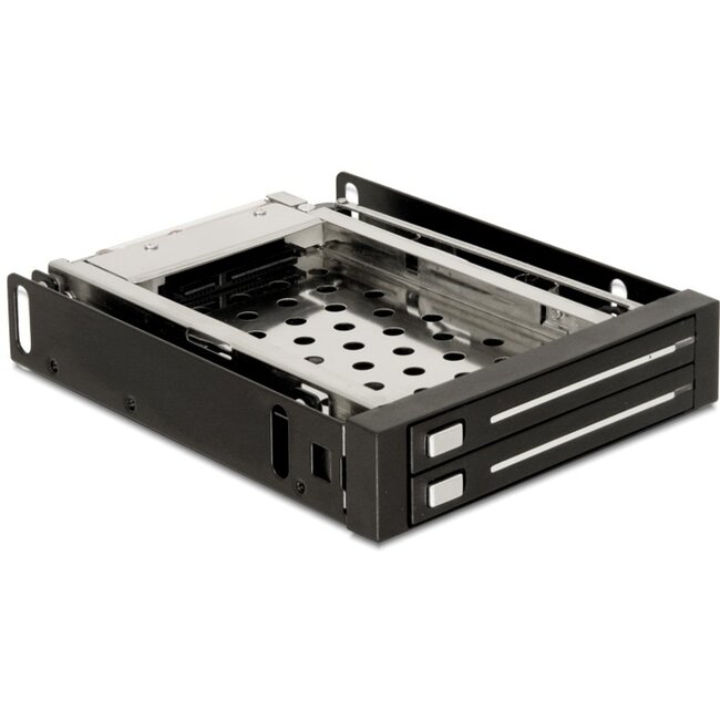 Premium 2x 2,5'' SATA HDD/SSD naar 3,5'' HDD mobile rack / zwart