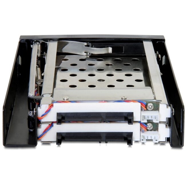 Premium 2x 2,5'' SATA HDD/SSD naar 3,5'' HDD mobile rack / zwart