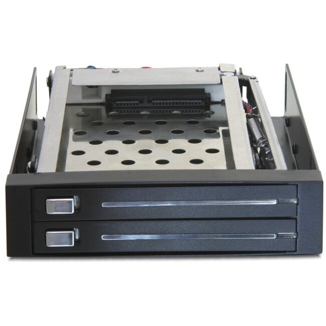 Premium 2x 2,5'' SATA HDD/SSD naar 3,5'' HDD mobile rack / zwart