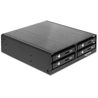 DeLOCK Premium 4x 2,5'' HDD/SSD naar 5,25'' slot mobile rack / zwart