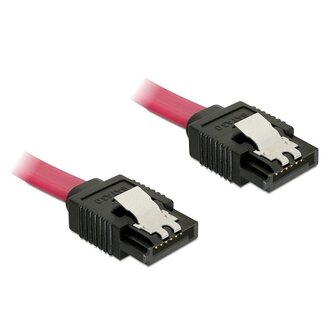 DeLOCK SATA datakabel - plat - SATA600 - 6 Gbit/s / rood - 0,10 meter