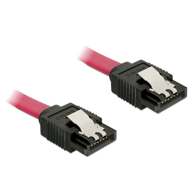 SATA datakabel - plat - SATA600 - 6 Gbit/s / rood - 0,10 meter