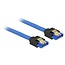 SATA datakabel - plat - SATA600 - 6 Gbit/s / blauw - 0,10 meter