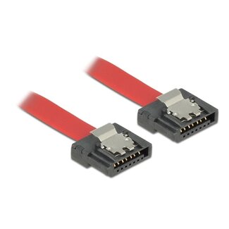 DeLOCK SATA FLEXI datakabel - plat - SATA600 - 6 Gbit/s / rood - 0,10 meter