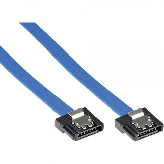InLine SATA FLEXI datakabel - plat - SATA600 - 6 Gbit/s / blauw - 0,15 meter