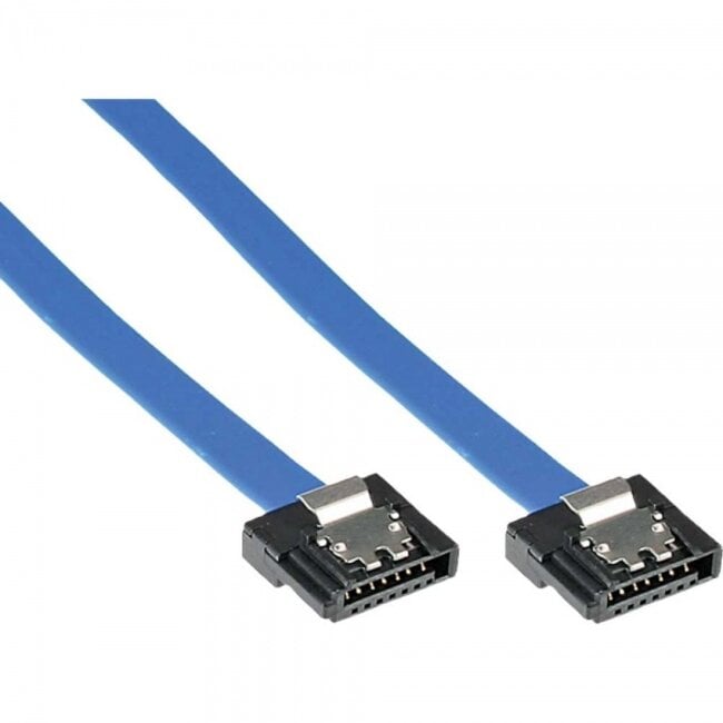SATA FLEXI datakabel - plat - SATA600 - 6 Gbit/s / blauw - 0,30 meter