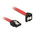 SATA datakabel - recht / haaks naar beneden - plat - SATA600 - 6 Gbit/s / rood - 0,10 meter