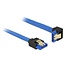 SATA datakabel - recht / haaks naar beneden - plat - SATA600 - 6 Gbit/s / blauw - 0,20 meter