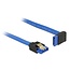 SATA datakabel - recht / haaks naar boven - plat - SATA600 - 6 Gbit/s / blauw - 0,20 meter