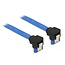 SATA datakabel - haaks naar beneden / haaks naar beneden - plat - SATA600 - 6 Gbit/s / blauw - 0,10 meter