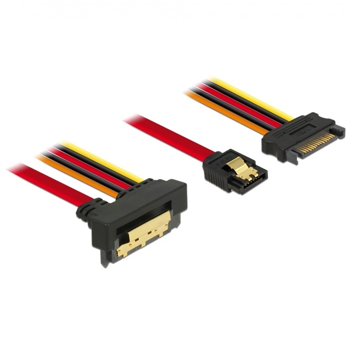 DeLOCK 85229 SATA-kabel 0,3 m SATA 7-pin SATA 22-pin Zwart