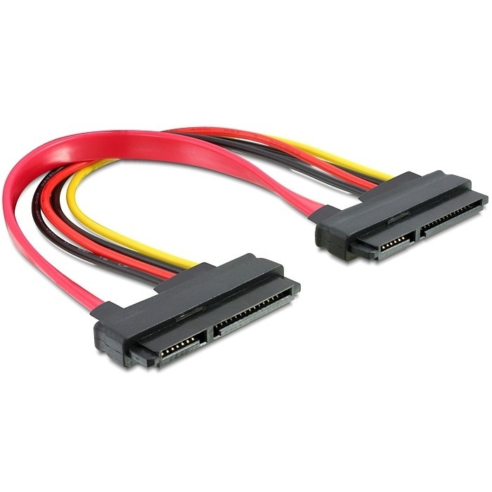 DeLOCK Cable SATA 22pin / 22pin FM, 0.2m. Snoerlengte: 0,2 m, Aansluiting 1: SATA 22-pin, Geslacht connector: Vrouwelijk/Vrouwelijk