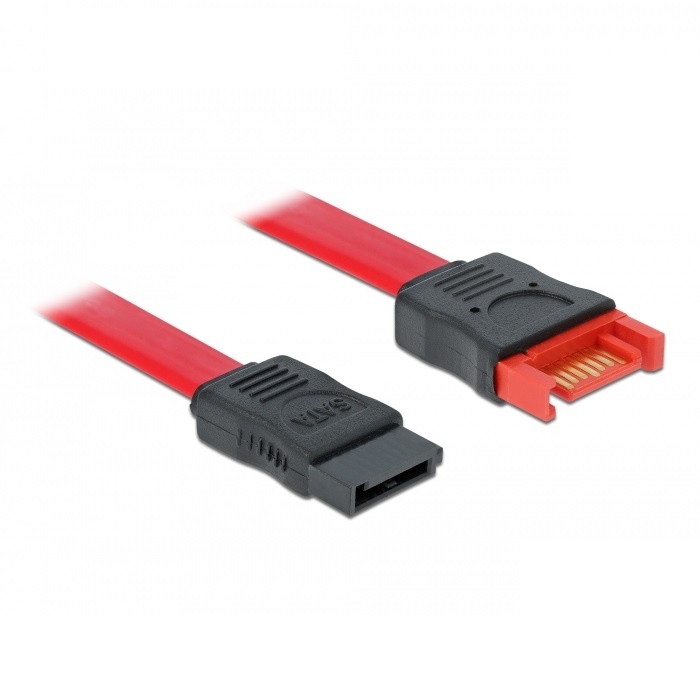 DeLOCK 83954 0.5m SATA III 7-pin SATA III 7-pin Zwart, Rood SATA-kabel