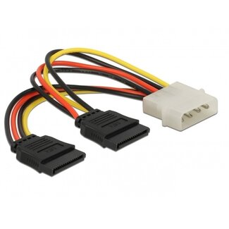 MaxTrack Molex (m) - 2x SATA (v) splitter - 0,15 meter