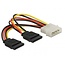 Molex (m) - 2x SATA (v) splitter - 0,15 meter