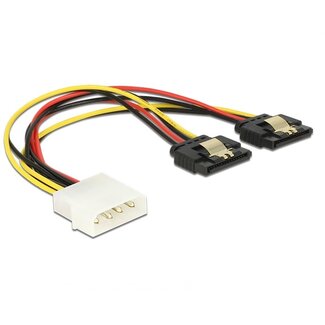 DeLOCK Molex (m) - 2x SATA (v) met metalen klem splitter - 0,20 meter