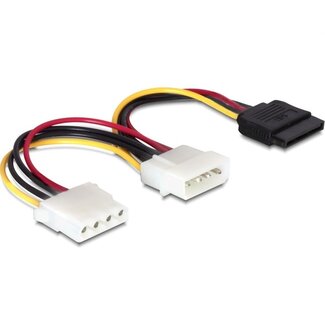 DeLOCK Molex (m) - Molex (v) en SATA (v) splitter - 0,15 meter