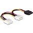 Molex (m) - Molex (v) en SATA (v) splitter - 0,15 meter